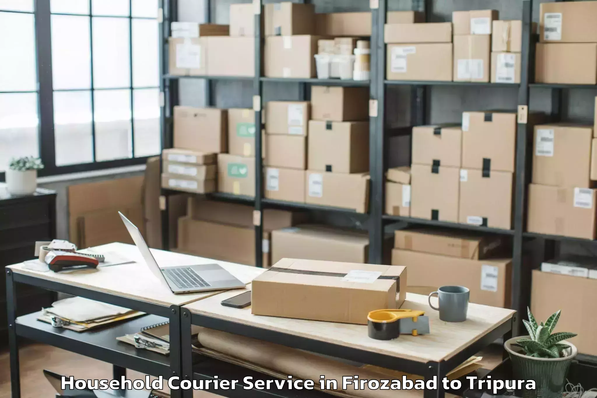 Reliable Firozabad to Teliamura Household Courier